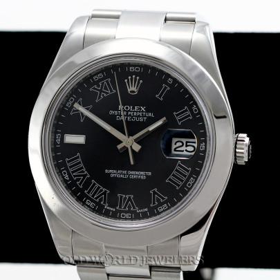 Rolex Datejust 41 Ref 116300 Steel Black Roman Dial